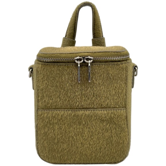 Brandon Blackwood Mini Portmore Crossbody Bag in Green Ponyhair - Picture 1 of 10